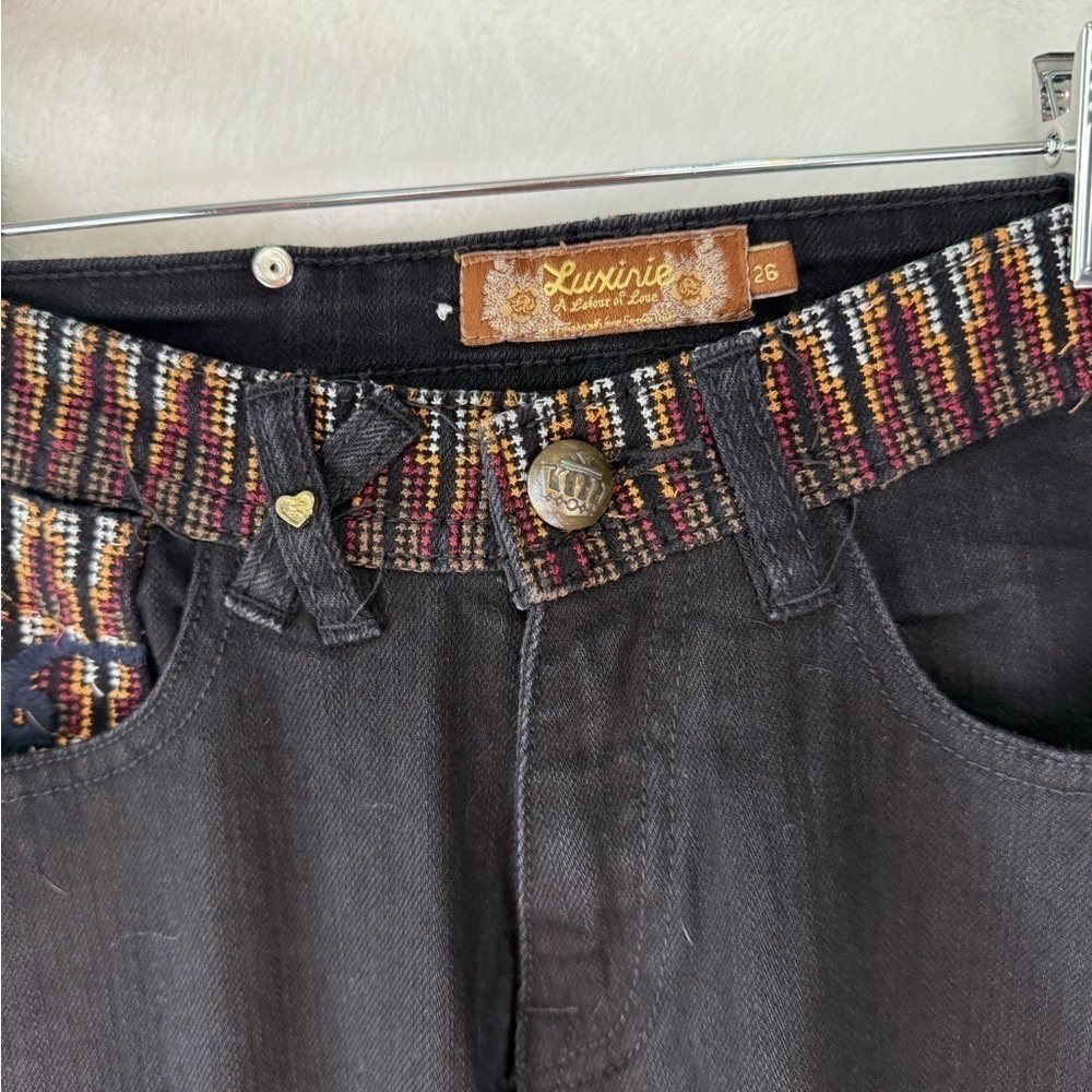 Vintage Luxirie Labor Of Love Jeans Denim Womens Size 26 Embroidered Pockets - Picture 3 of 16